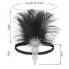 imageSWEETV 1920s Flapper Feather Headband Sparkling Rhinestone Roaring 20s Showgirl Gatsby Headpiece Hair AccessoriesF03 Black