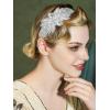 imageSWEETV 1920s Flapper Headpiece for Women Rhienstone Roaring 20s Headband Great Gatsby Flapper Hair Accessory for WomenSilverF01 Silver