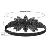 imageSWEETV 1920s Flapper Headpiece for Women Rhienstone Roaring 20s Headband Great Gatsby Flapper Hair Accessory for WomenSilverF02 Black