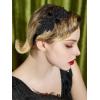 imageSWEETV 1920s Flapper Headpiece for Women Rhienstone Roaring 20s Headband Great Gatsby Flapper Hair Accessory for WomenSilverF02 Black