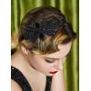 imageSWEETV 1920s Flapper Headpiece for Women Rhienstone Roaring 20s Headband Great Gatsby Flapper Hair Accessory for WomenSilverF02 Black