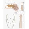 imageSWEETV 1920s Great Gatsby Accessories Set for Women Flapper Headband Headpiece Roaring 20s Costume Accessories SetF02