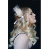 imageSWEETV 1920s Headpiece Flapper Headband Pearl Peacock Feather Hair Band Great Gatsby Accessoreis for Women Blush PinkPearl Blush Pink