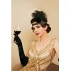 imageSWEETV 1920s Headpiece Flapper Headband Rhinestone Feather Great Gatsby Headpiece Hair Accessories for Women BlackGold