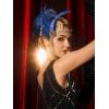 imageSWEETV 1920s Headpiece Flapper Headband Rhinestone Pearl Feather Hair Band Great Gatsby Headpiece Accessoreis for WomenChampagneDark Blue
