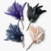 imageSWEETV 1920s Headpiece Flapper Headband Rhinestone Pearl Feather Hair Band Great Gatsby Headpiece Accessoreis for WomenChampagneGreen