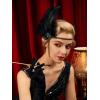 imageSWEETV 1920s Headpiece Flapper Headband Rhinestone Pearl Feather Hair Band Great Gatsby Headpiece Accessoreis for WomenChampagneGreen