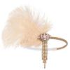 imageSWEETV 1920s Headpiece Flapper Headband Roaring 20s Great Gatsby Feather Hair Accessories for WomenGoldF02 Champagne