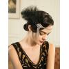 imageSWEETV 1920s Headpiece Flapper Headband Roaring 20s Great Gatsby Feather Hair Accessories for WomenGoldF04 Gold