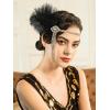 imageSWEETV 1920s Headpiece Flapper Headband Roaring 20s Great Gatsby Feather Hair Accessories for WomenGoldF04 Gold