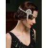 imageSWEETV 1920s Headpiece Flapper Headband for Women Art Deco Roaring 20s Great Gatsby Rhinestone Hair Band Headpiece AccessoreisSilverF01