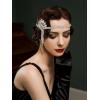 imageSWEETV 1920s Headpiece Flapper Headband for Women Art Deco Roaring 20s Great Gatsby Rhinestone Hair Band Headpiece AccessoreisSilverF01