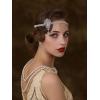 imageSWEETV 1920s Headpiece Flapper Headband for Women Art Deco Roaring 20s Great Gatsby Rhinestone Hair Band Headpiece AccessoreisSilverF02