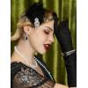 imageSWEETV 6Pcs 1920s Flapper Accessories Set for Women Roaring 20s Great Gatsby Headband Flapper Costume Accessories