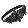 imageSWEETV Black Rhinestone Flapper HeadbandElastic 1920s Headpiece Great Gatsby Hair Accessories for WomenBlack