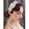imageSWEETV Black Rhinestone Flapper HeadbandElastic 1920s Headpiece Great Gatsby Hair Accessories for WomenSilver