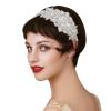 imageSWEETV Black Rhinestone Flapper HeadbandElastic 1920s Headpiece Great Gatsby Hair Accessories for WomenSilver