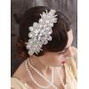 imageSWEETV Black Rhinestone Flapper HeadbandElastic 1920s Headpiece Great Gatsby Hair Accessories for WomenSilver