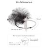 imageSWEETV Flapper Headbands Womens 1920s Headpiece Great Gatsby Inspired Feather Headband Cocktail Party Rhinestone Hair Accessories for Women BlackElastic Black