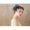 imageSWEETV Flapper Headbands Womens 1920s Headpiece Great Gatsby Inspired Feather Headband Cocktail Party Rhinestone Hair Accessories for Women BlackElastic Black