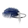 imageSWEETV Flapper Headbands Womens 1920s Headpiece Great Gatsby Inspired Feather Headband Cocktail Party Rhinestone Hair Accessories for Women BlackElastic Blue