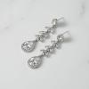 imageSWEETV Teardrop Wedding Earrings for Brides Cubic Zirconia Bridal Bridesmaid Dangle Earrings for Women Jewelry Earrings for Wedding Prom Anniversary Silver