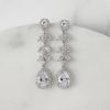 imageSWEETV Teardrop Wedding Earrings for Brides Cubic Zirconia Bridal Bridesmaid Dangle Earrings for Women Jewelry Earrings for Wedding Prom Anniversary Silver
