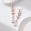 imageSWEETV Teardrop Wedding Earrings for Brides Women Marquise Bridal Bridesmaid Earrings for Wedding Crystal Cubic Zirconia Bridal Drop Earrings for Prom Jewelry GiftsRose Gold