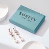 imageSWEETV Teardrop Wedding Earrings for Brides Women Marquise Bridal Bridesmaid Earrings for Wedding Crystal Cubic Zirconia Bridal Drop Earrings for Prom Jewelry GiftsRose Gold