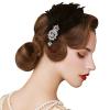imageSWEETV 1920s Feather Headpiece Flapper Headband Roaring 20s Hair Accessories Great Gatsby Hair Clip BlackBlack