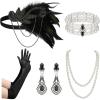 imageSWEETV 1920s Flapper Accessories for Women Roaring 20s Headpiece Art Deco Jewelry Great Gatsby Accessories for Women
