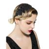 imageSWEETV 1920s Flapper Headpiece for Women Rhienstone Roaring 20s Headband Great Gatsby Flapper Hair Accessory for WomenSilverF02 Black