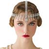 imageSWEETV 1920s Headband Great Gatsby Headpiece Rhinestone 1920s Headband Flapper Hair Accessories for Costume Party Head Cap