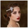 imageSWEETV 1920s Headpiece Flapper Headband for Women Art Deco Roaring 20s Great Gatsby Rhinestone Hair Band Headpiece AccessoreisSilverF02