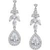 imageSWEETV Teardrop Wedding Earrings for BridesBridesmaids Cubic Zirconia Bridal Earrings Dangle Drop Earrings for Women PromSilver
