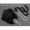 imageSWEETV 1920s Feather Headpiece Black Womens Ostrich Feather Crystal Headband Great Gatsby Hair Accessories for Women Ribbon TieBlack