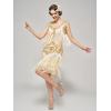 imageSWEETV 1920s Sleeveless Flapper Dresses Scoop Neck Great Gatsby Dresses Fringed Sequin Roaring 20s Dress Cocktail DressChampagne