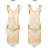 imageSWEETV 1920s Sleeveless Flapper Dresses Scoop Neck Great Gatsby Dresses Fringed Sequin Roaring 20s Dress Cocktail DressChampagne