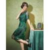 imageSWEETV 1920s Vintage Flapper Dresses for Women Fringed Great Gatsby Dresses Roaring 20s Dress with SleeveGreen