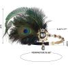 imageSWEETV 1920s Vintage Peacock Flapper Dresses Sequin Fringed Gatsby Dress with HeadbandBlack