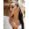 imageSWEETV Cubic Zirconia Statement Earrings for Women Silver Rhinestone Drop Dangle Earrings for Wedding Bridal Prom Formal Party Gifts Frame Earrings Jewelry CollectionsTeardropSilver