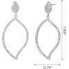 imageSWEETV Cubic Zirconia Statement Earrings for Women Silver Rhinestone Drop Dangle Earrings for Wedding Bridal Prom Formal Party Gifts Frame Earrings Jewelry CollectionsStyle2Silver