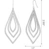 imageSWEETV Cubic Zirconia Statement Earrings for Women Silver Rhinestone Drop Dangle Earrings for Wedding Bridal Prom Formal Party Gifts Frame Earrings Jewelry CollectionsStyle6Silver