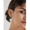 imageSWEETV Cubic Zirconia Statement Earrings for Women Silver Rhinestone Drop Dangle Earrings for Wedding Bridal Prom Formal Party Gifts Frame Earrings Jewelry CollectionsStyle9Maple Leaf