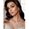 imageSWEETV Flower Wedding Earrings for Brides Crystal Bridal Earrings Silver Rhinestone Tassel Dangle Drop Earrings for Women Mothers Day Gifts Prom Dressy JewerlyStyle4Silver