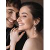 imageSWEETV Flower Wedding Earrings for Brides Crystal Bridal Earrings Silver Rhinestone Tassel Dangle Drop Earrings for Women Mothers Day Gifts Prom Dressy JewerlyStyle5Silver