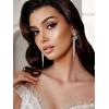 imageSWEETV Flower Wedding Earrings for Brides Crystal Bridal Earrings Silver Rhinestone Tassel Dangle Drop Earrings for Women Mothers Day Gifts Prom Dressy JewerlyStyle3Silver