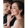imageSWEETV Flower Wedding Earrings for Brides Crystal Bridal Earrings Silver Rhinestone Tassel Dangle Drop Earrings for Women Mothers Day Gifts Prom Dressy JewerlyStyle4Silver
