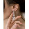 imageSWEETV Marquise Cubic Zirconia Wedding Bridal Chandelier Earrings for Brides Crystal Rhinestone Drop Dangle Earrings for Women Prom Party Jewelry GiftsSilver