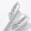 imageSWEETV Marquise Cubic Zirconia Wedding Bridal Chandelier Earrings for Brides Crystal Rhinestone Drop Dangle Earrings for Women Prom Party Jewelry GiftsSilver
